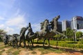 Running horses sculptures in guanyinshan business center